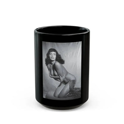 Bettie Page #459 (Vintage Female Icon) Black Coffee Mug 15oz - Go Mug Yourself