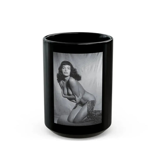 Bettie Page #459 (Vintage Female Icon) Black Coffee Mug 15oz - Go Mug Yourself