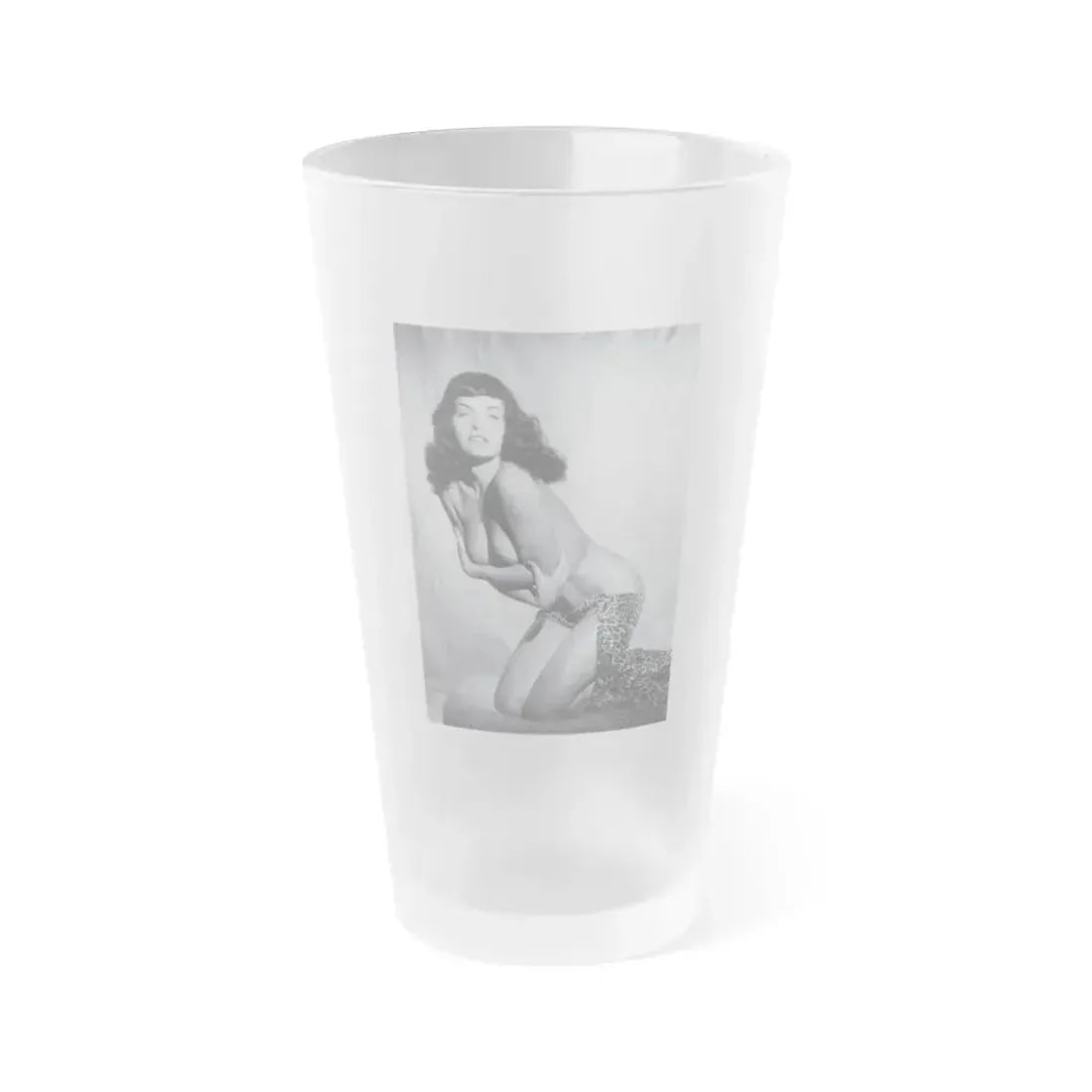 Bettie Page #459 (Vintage Female Icon) Frosted Pint Glass 16oz 16oz Frosted - Go Mug Yourself