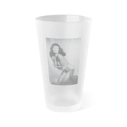 Bettie Page #459 (Vintage Female Icon) Frosted Pint Glass 16oz 16oz Frosted - Go Mug Yourself