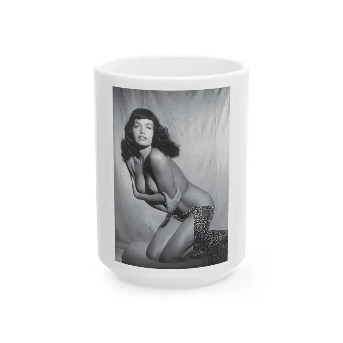 Bettie Page #459 (Vintage Female Icon) White Coffee Mug 15oz - Go Mug Yourself