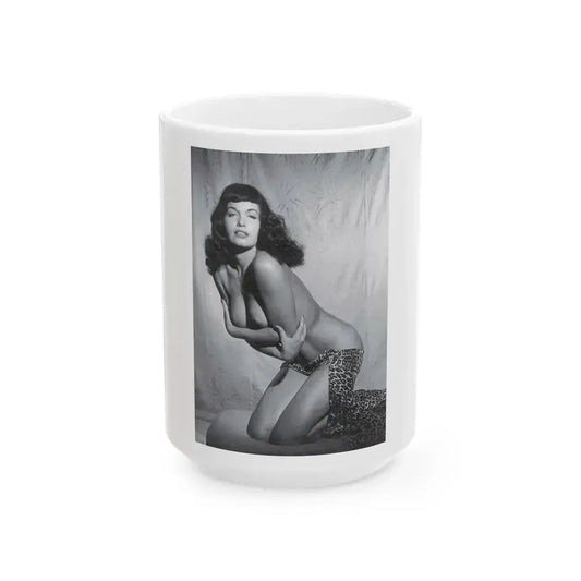 Bettie Page #459 (Vintage Female Icon) White Coffee Mug 15oz - Go Mug Yourself