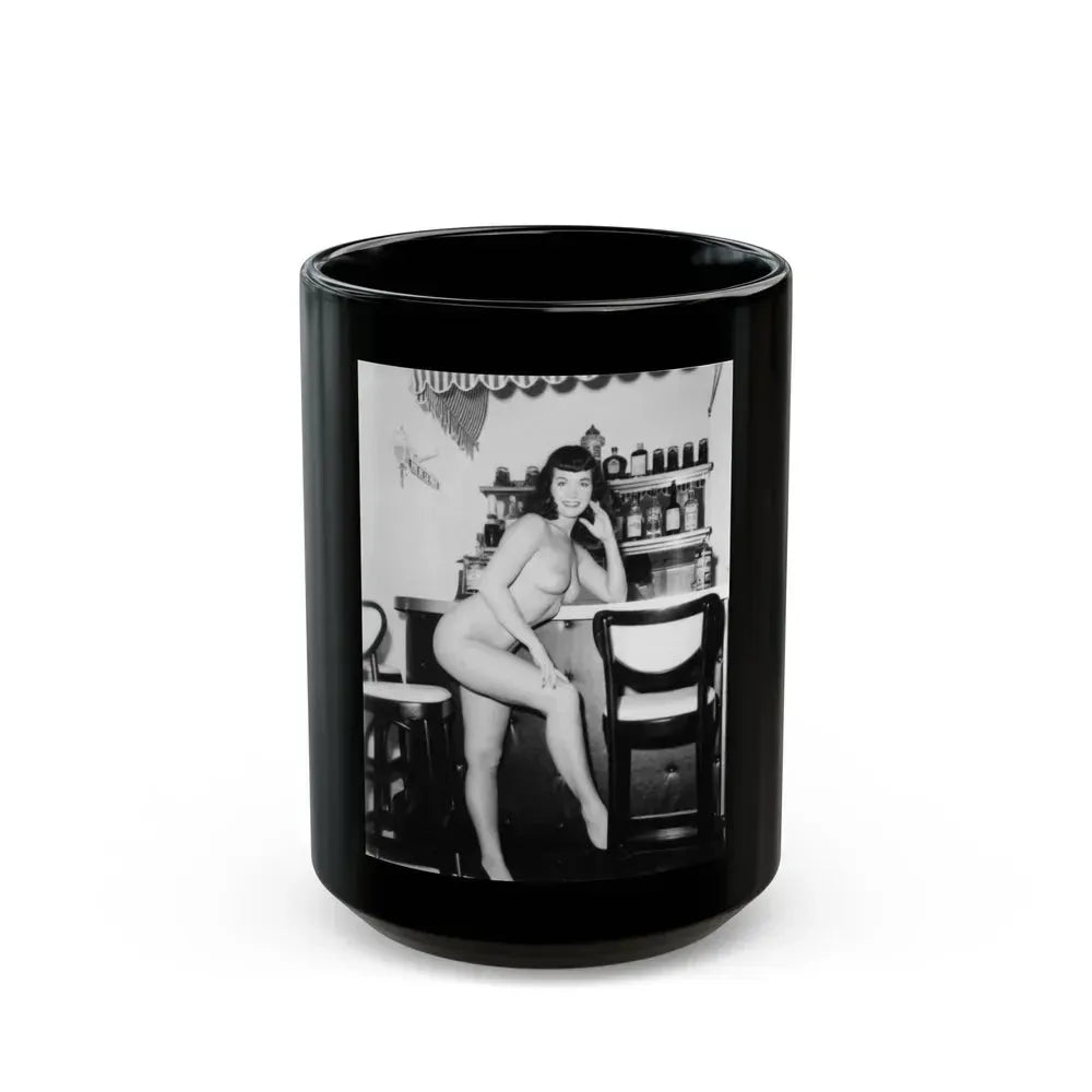 Bettie Page #46 (Vintage Female Icon) Black Coffee Mug 15oz - Go Mug Yourself