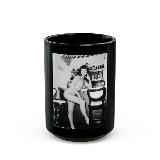 Bettie Page #46 (Vintage Female Icon) Black Coffee Mug 15oz - Go Mug Yourself