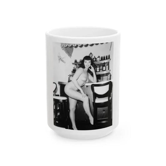 Bettie Page #46 (Vintage Female Icon) White Coffee Mug 15oz - Go Mug Yourself