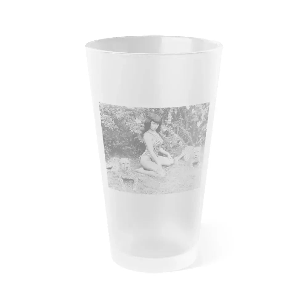 Bettie Page #460 (Vintage Female Icon) Frosted Pint Glass 16oz 16oz Frosted - Go Mug Yourself