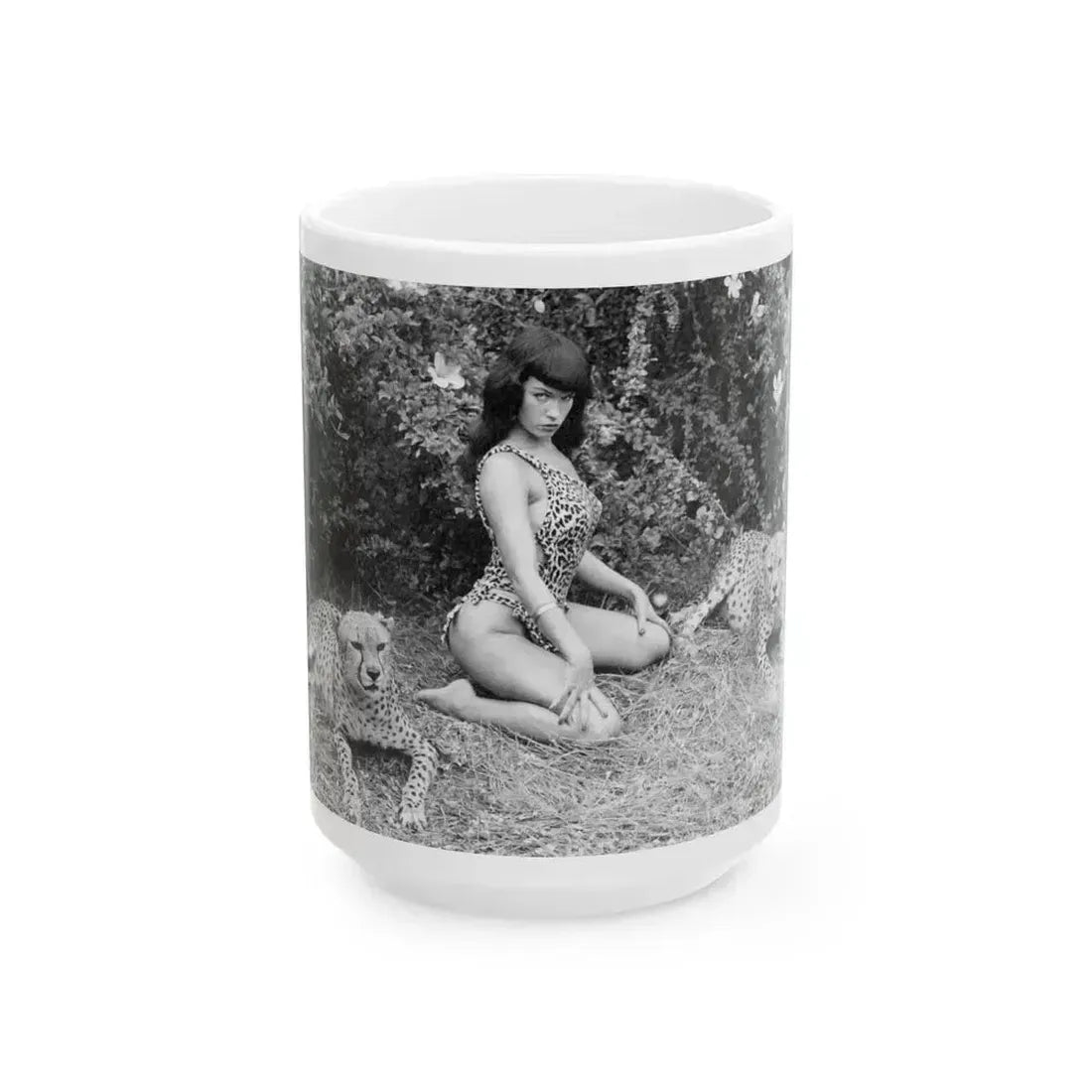 Bettie Page #460 (Vintage Female Icon) White Coffee Mug 15oz - Go Mug Yourself