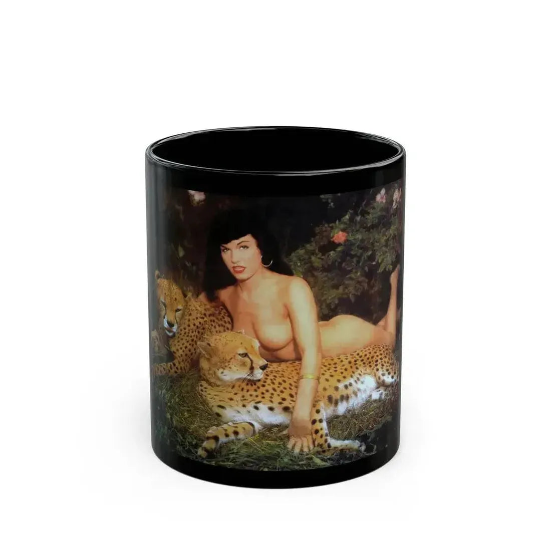 Bettie Page #461 (Vintage Female Icon) Black Coffee Mug 11oz - Go Mug Yourself