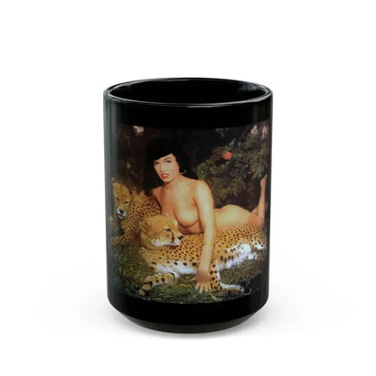 Bettie Page #461 (Vintage Female Icon) Black Coffee Mug 15oz - Go Mug Yourself