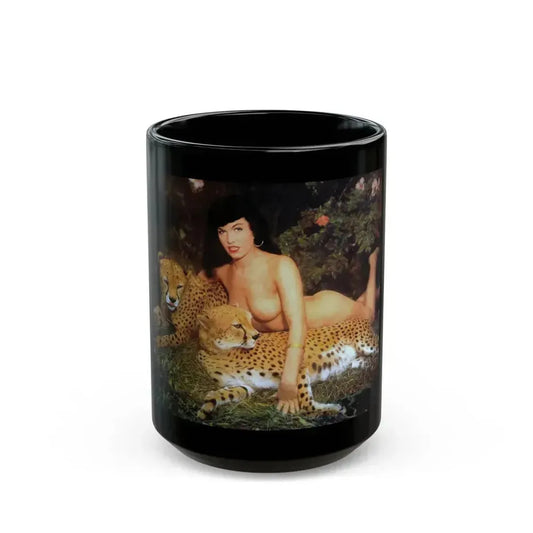 Bettie Page #461 (Vintage Female Icon) Black Coffee Mug 15oz - Go Mug Yourself