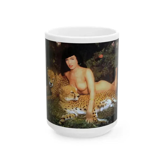 Bettie Page #461 (Vintage Female Icon) White Coffee Mug 15oz - Go Mug Yourself