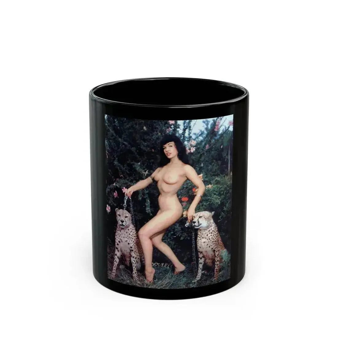Bettie Page #462 (Vintage Female Icon) Black Coffee Mug 11oz - Go Mug Yourself