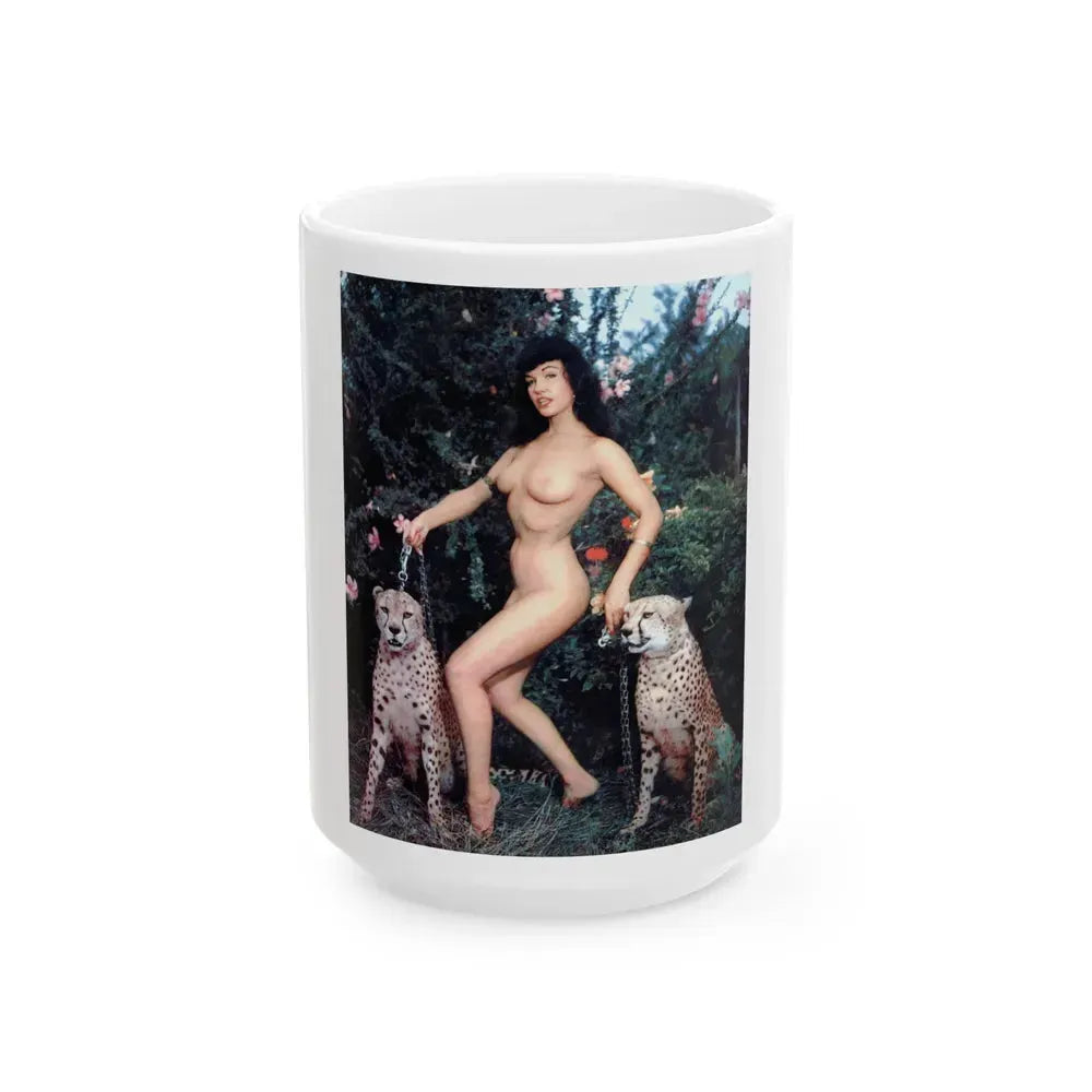 Bettie Page #462 (Vintage Female Icon) White Coffee Mug 15oz - Go Mug Yourself