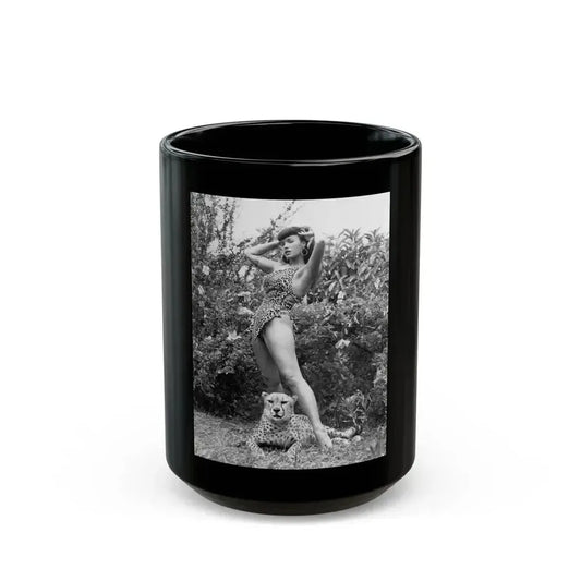 Bettie Page #463 (Vintage Female Icon) Black Coffee Mug 15oz - Go Mug Yourself