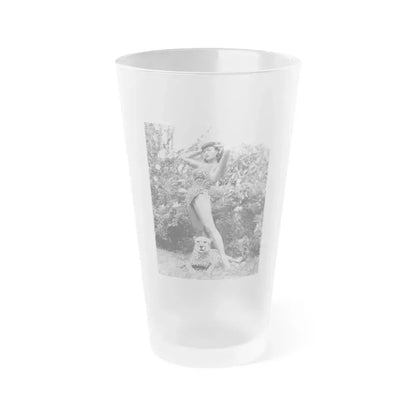 Bettie Page #463 (Vintage Female Icon) Frosted Pint Glass 16oz 16oz Frosted - Go Mug Yourself