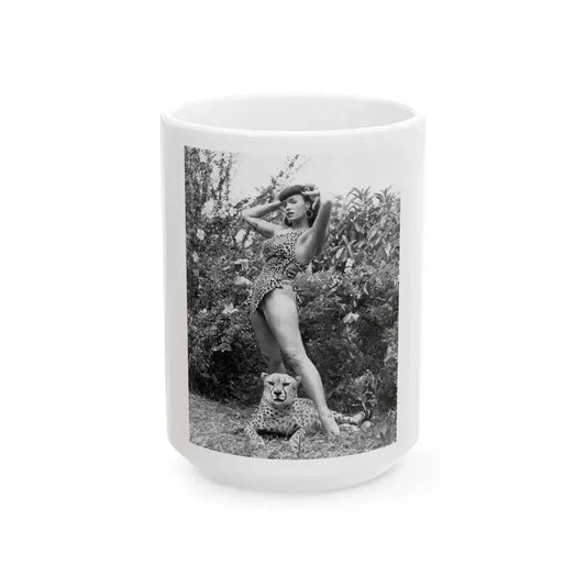 Bettie Page #463 (Vintage Female Icon) White Coffee Mug 15oz - Go Mug Yourself