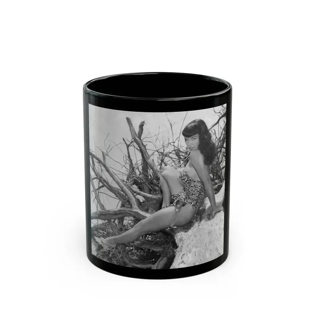 Bettie Page #464 (Vintage Female Icon) Black Coffee Mug 11oz - Go Mug Yourself