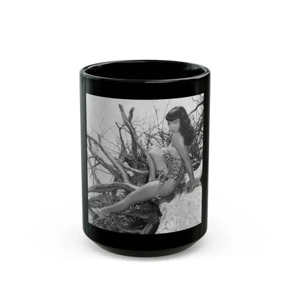 Bettie Page #464 (Vintage Female Icon) Black Coffee Mug 15oz - Go Mug Yourself