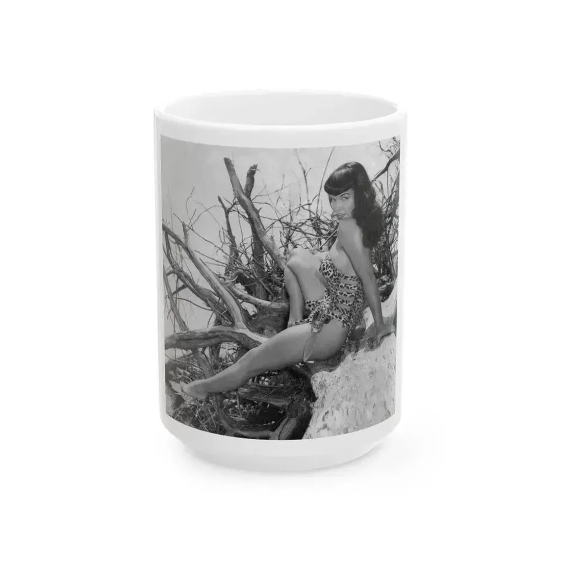 Bettie Page #464 (Vintage Female Icon) White Coffee Mug 15oz - Go Mug Yourself