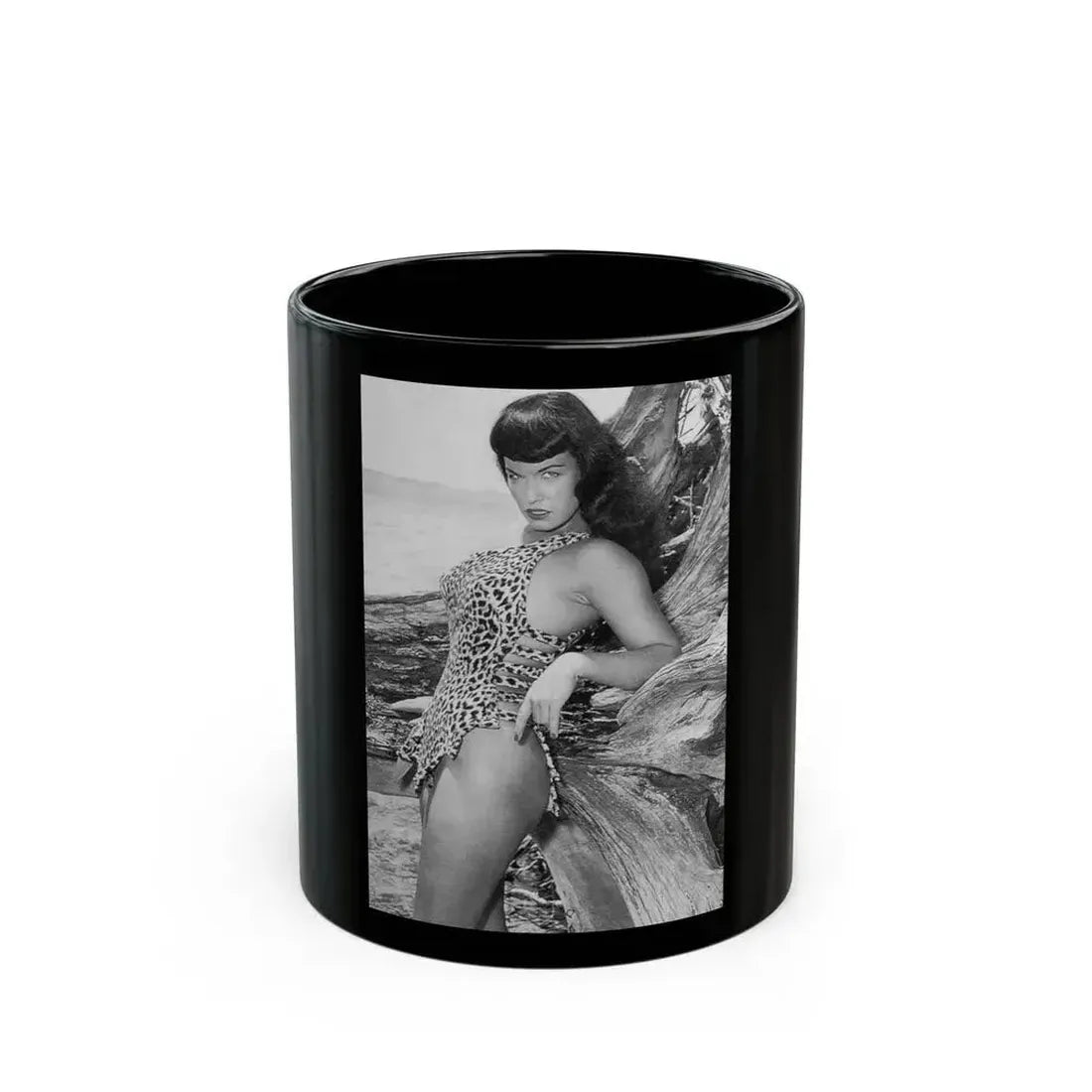 Bettie Page #465 (Vintage Female Icon) Black Coffee Mug 11oz - Go Mug Yourself