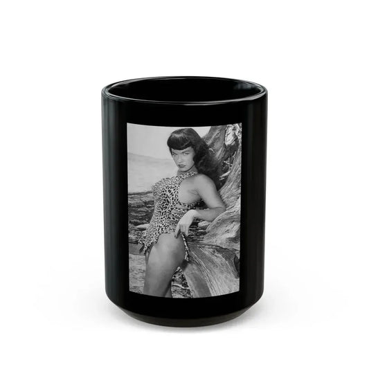 Bettie Page #465 (Vintage Female Icon) Black Coffee Mug 15oz - Go Mug Yourself