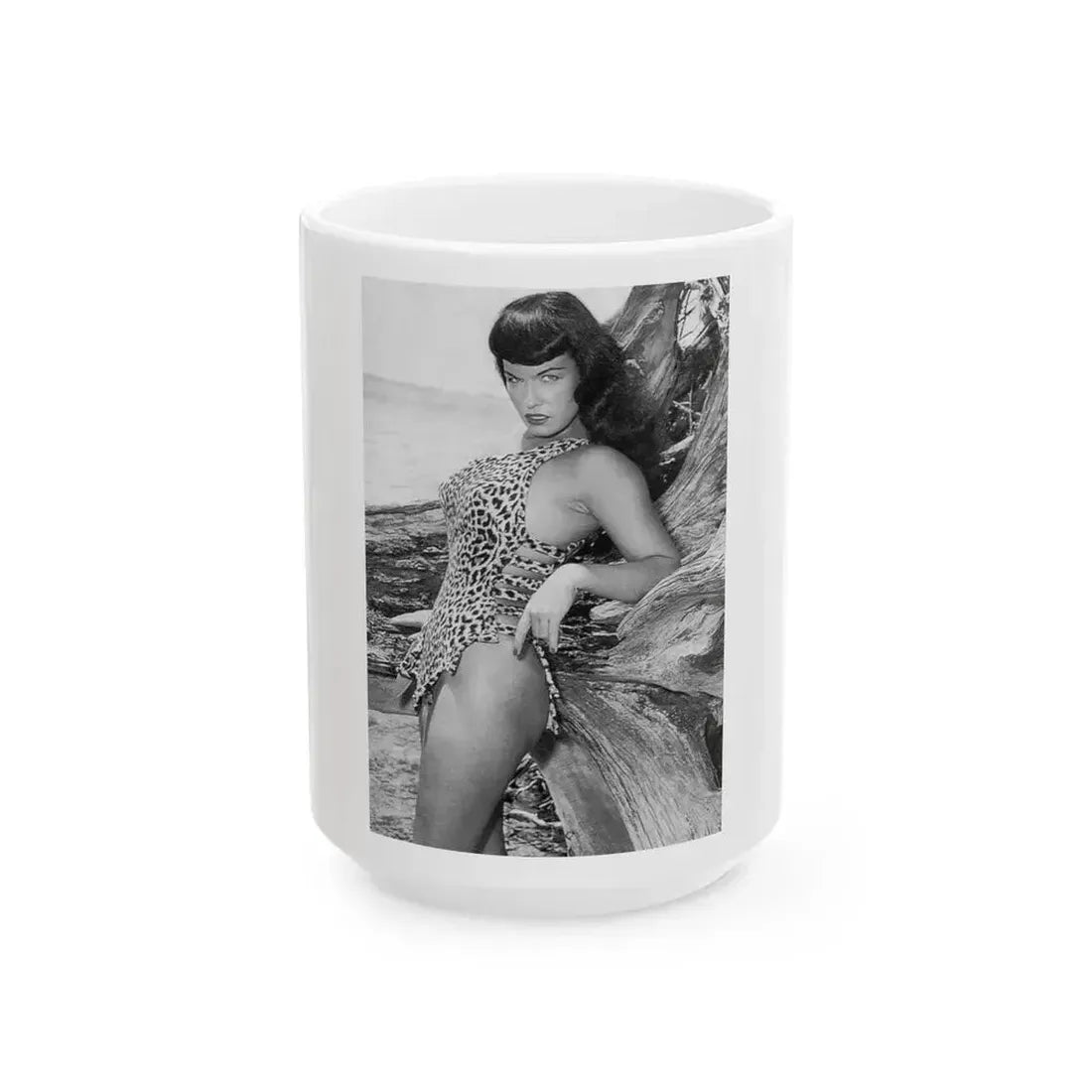 Bettie Page #465 (Vintage Female Icon) White Coffee Mug 15oz - Go Mug Yourself
