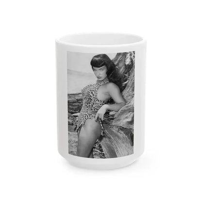 Bettie Page #465 (Vintage Female Icon) White Coffee Mug 15oz - Go Mug Yourself