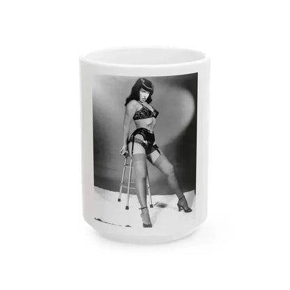 Bettie Page #467 (Vintage Female Icon) White Coffee Mug 15oz - Go Mug Yourself