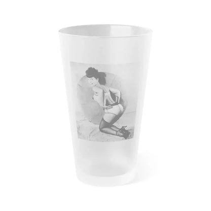 Bettie Page #468 (Vintage Female Icon) Frosted Pint Glass 16oz 16oz Frosted - Go Mug Yourself