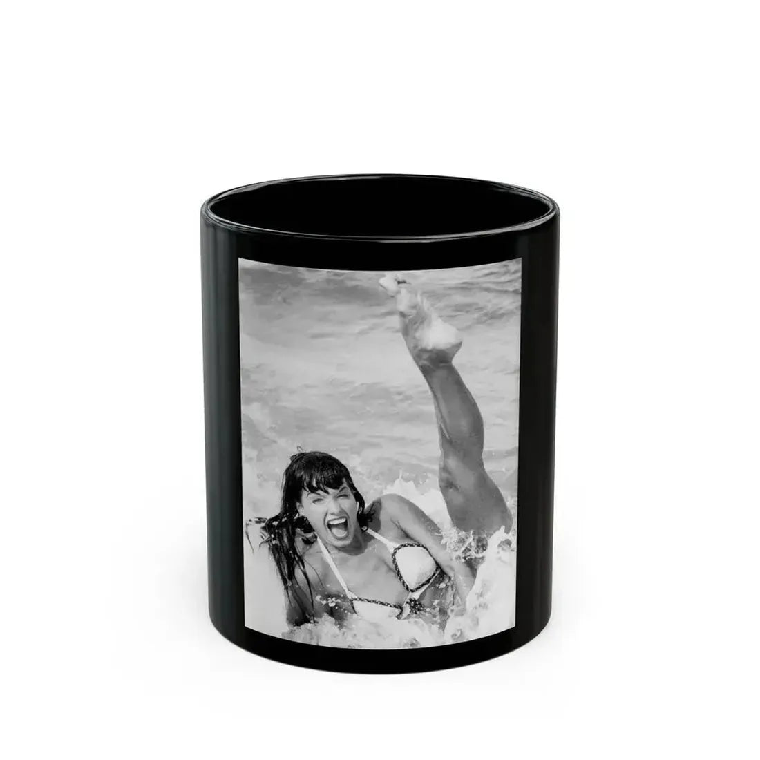 Bettie Page #469 (Vintage Female Icon) Black Coffee Mug 11oz - Go Mug Yourself