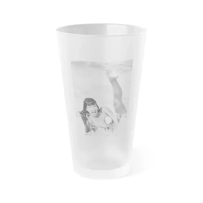 Bettie Page #469 (Vintage Female Icon) Frosted Pint Glass 16oz 16oz Frosted - Go Mug Yourself
