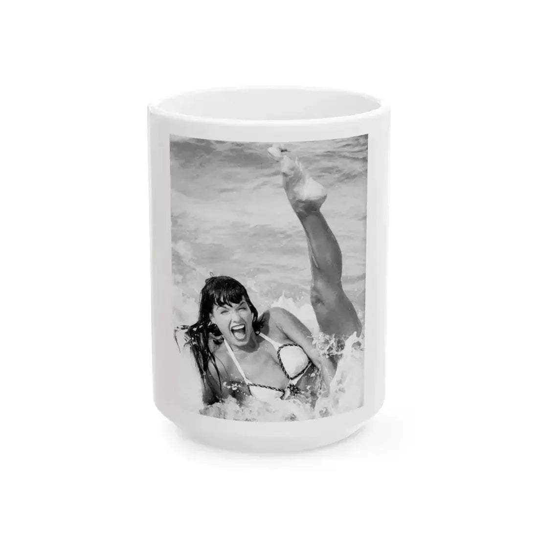 Bettie Page #469 (Vintage Female Icon) White Coffee Mug 15oz - Go Mug Yourself