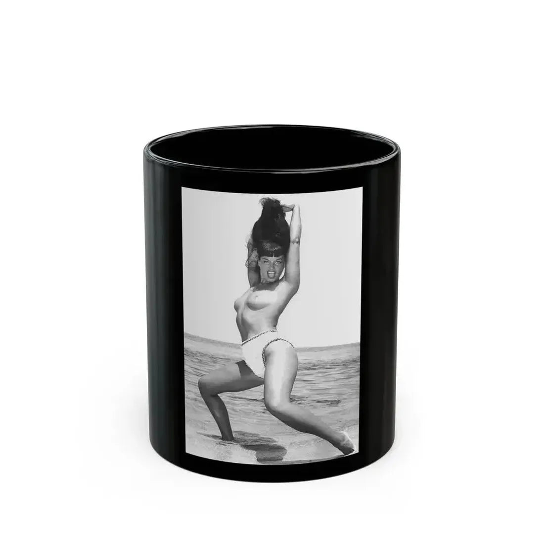 Bettie Page #470 (Vintage Female Icon) Black Coffee Mug 11oz - Go Mug Yourself