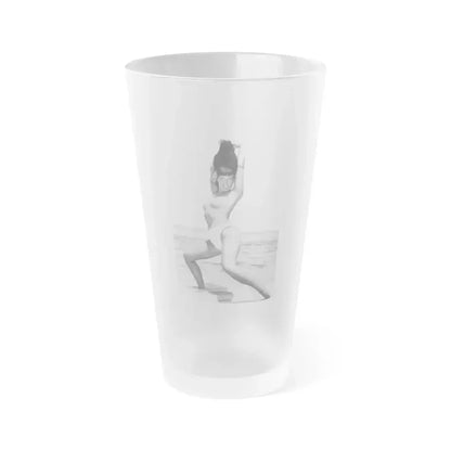 Bettie Page #470 (Vintage Female Icon) Frosted Pint Glass 16oz 16oz Frosted - Go Mug Yourself