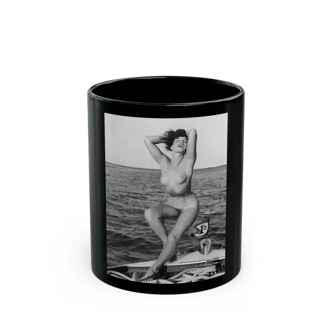 Bettie Page #471 (Vintage Female Icon) Black Coffee Mug 11oz - Go Mug Yourself