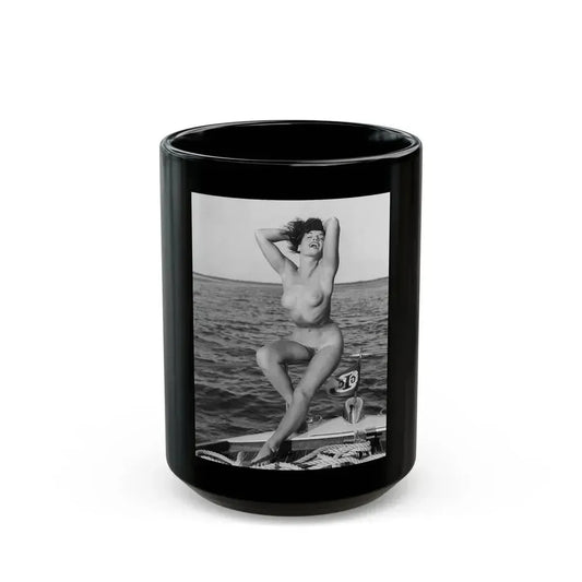 Bettie Page #471 (Vintage Female Icon) Black Coffee Mug 15oz - Go Mug Yourself