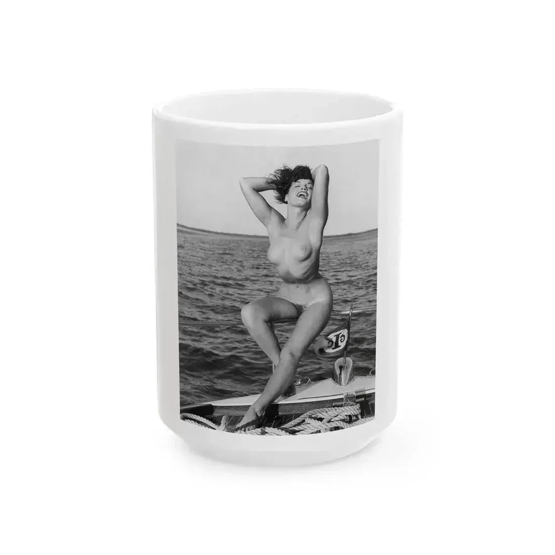 Bettie Page #471 (Vintage Female Icon) White Coffee Mug 15oz - Go Mug Yourself