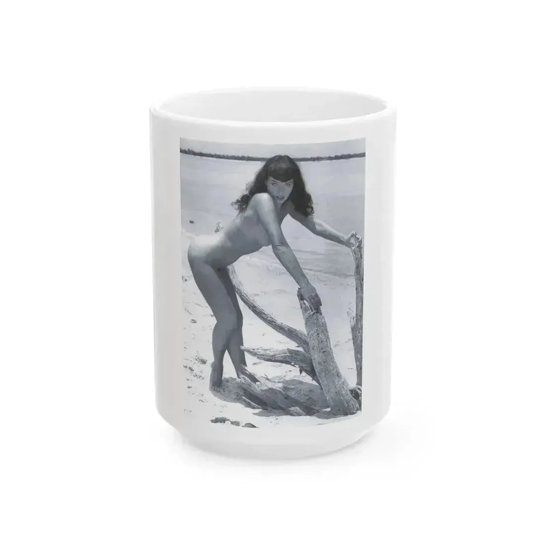 Bettie Page #472 (Vintage Female Icon) White Coffee Mug 15oz - Go Mug Yourself