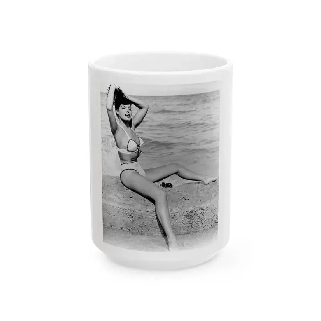 Bettie Page #473 (Vintage Female Icon) White Coffee Mug 15oz - Go Mug Yourself