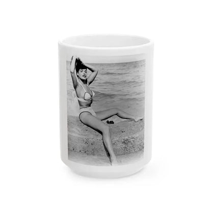 Bettie Page #473 (Vintage Female Icon) White Coffee Mug 15oz - Go Mug Yourself