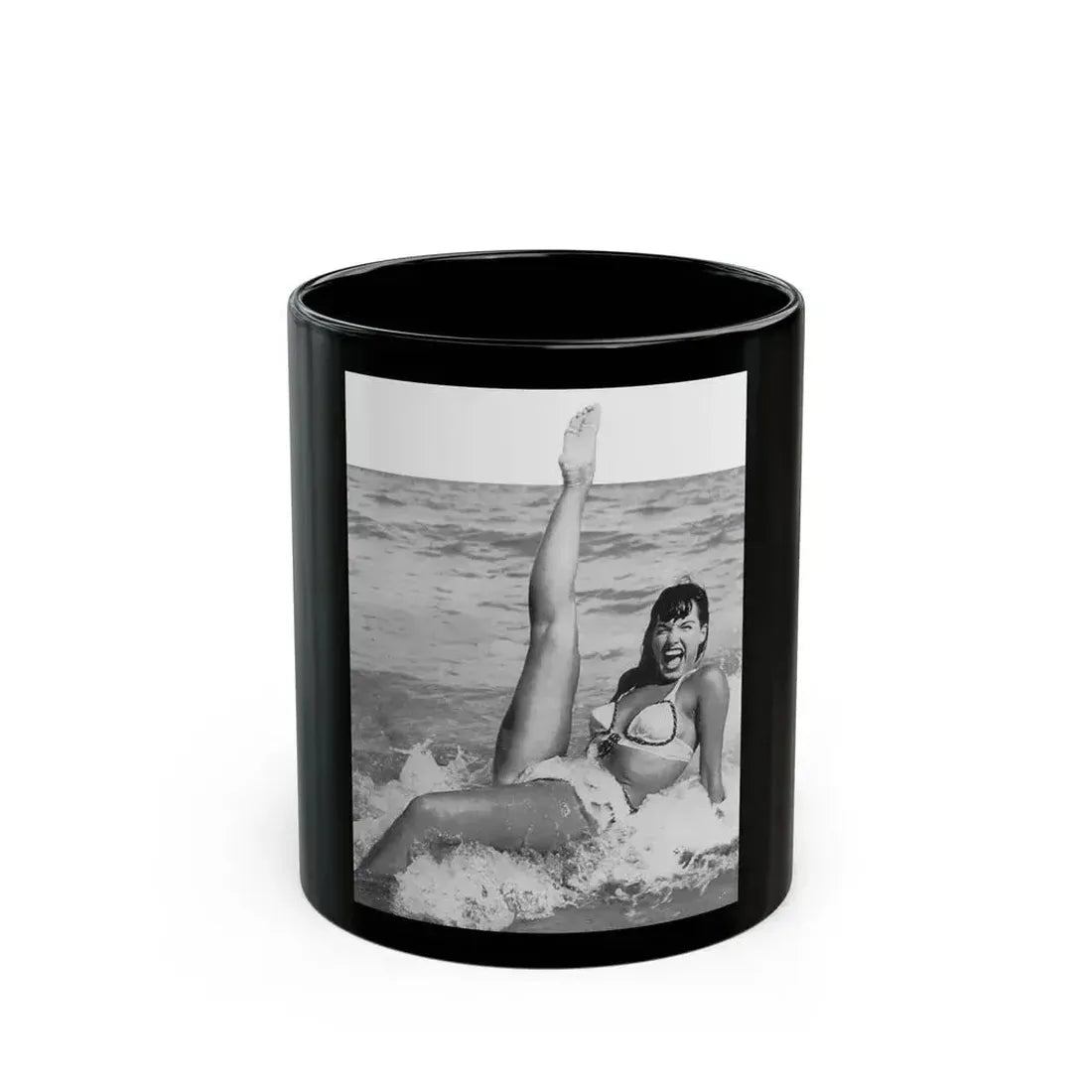 Bettie Page #474 (Vintage Female Icon) Black Coffee Mug 11oz - Go Mug Yourself