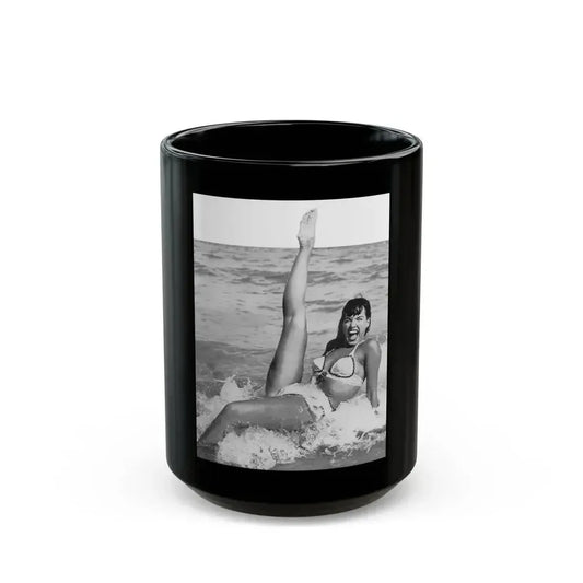 Bettie Page #474 (Vintage Female Icon) Black Coffee Mug 15oz - Go Mug Yourself