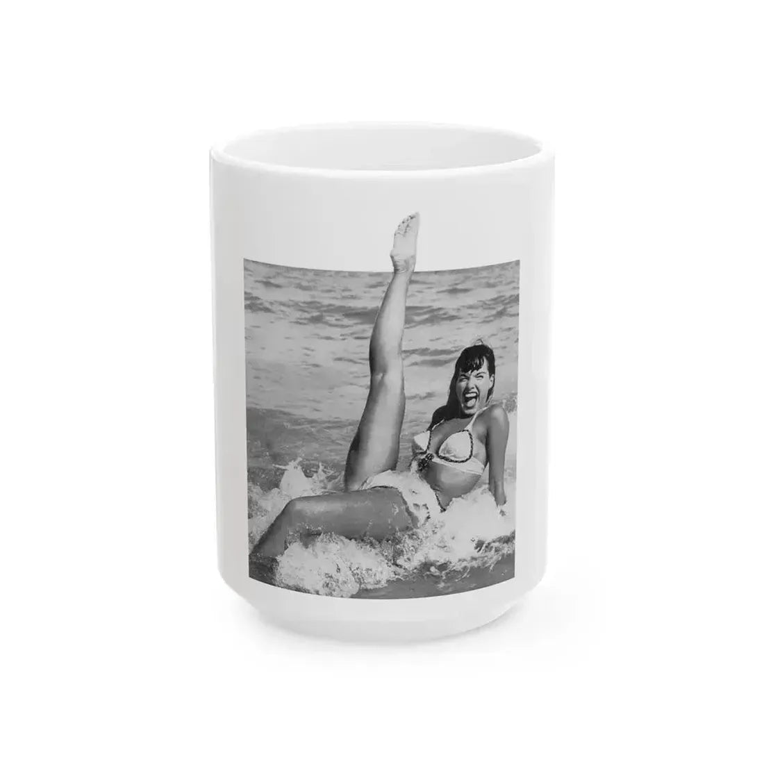 Bettie Page #474 (Vintage Female Icon) White Coffee Mug 15oz - Go Mug Yourself