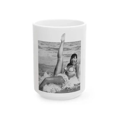 Bettie Page #474 (Vintage Female Icon) White Coffee Mug 15oz - Go Mug Yourself