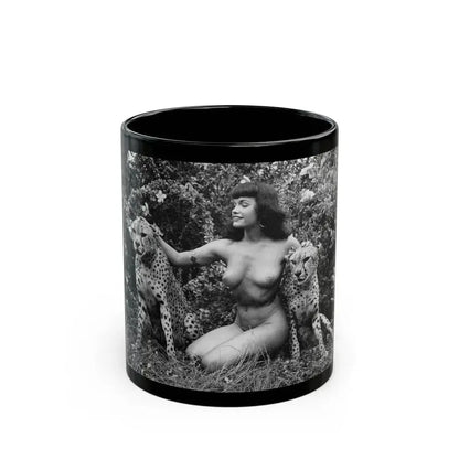 Bettie Page #475 (Vintage Female Icon) Black Coffee Mug 11oz - Go Mug Yourself