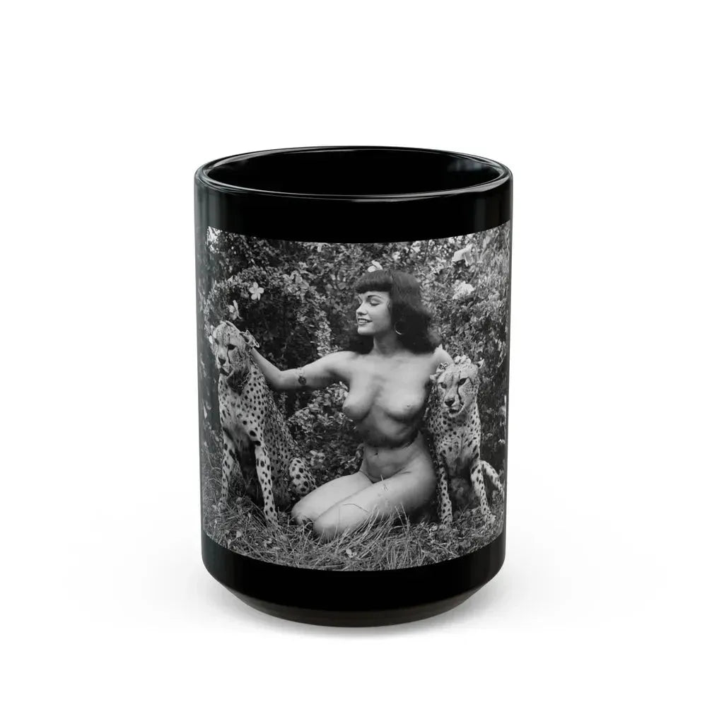 Bettie Page #475 (Vintage Female Icon) Black Coffee Mug 15oz - Go Mug Yourself