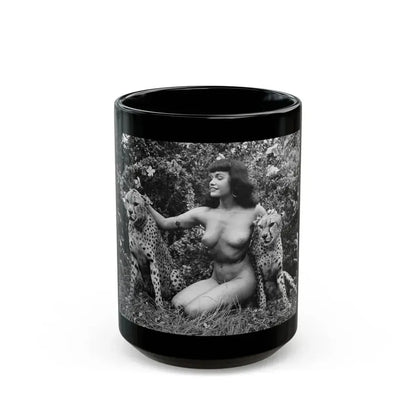 Bettie Page #475 (Vintage Female Icon) Black Coffee Mug 15oz - Go Mug Yourself
