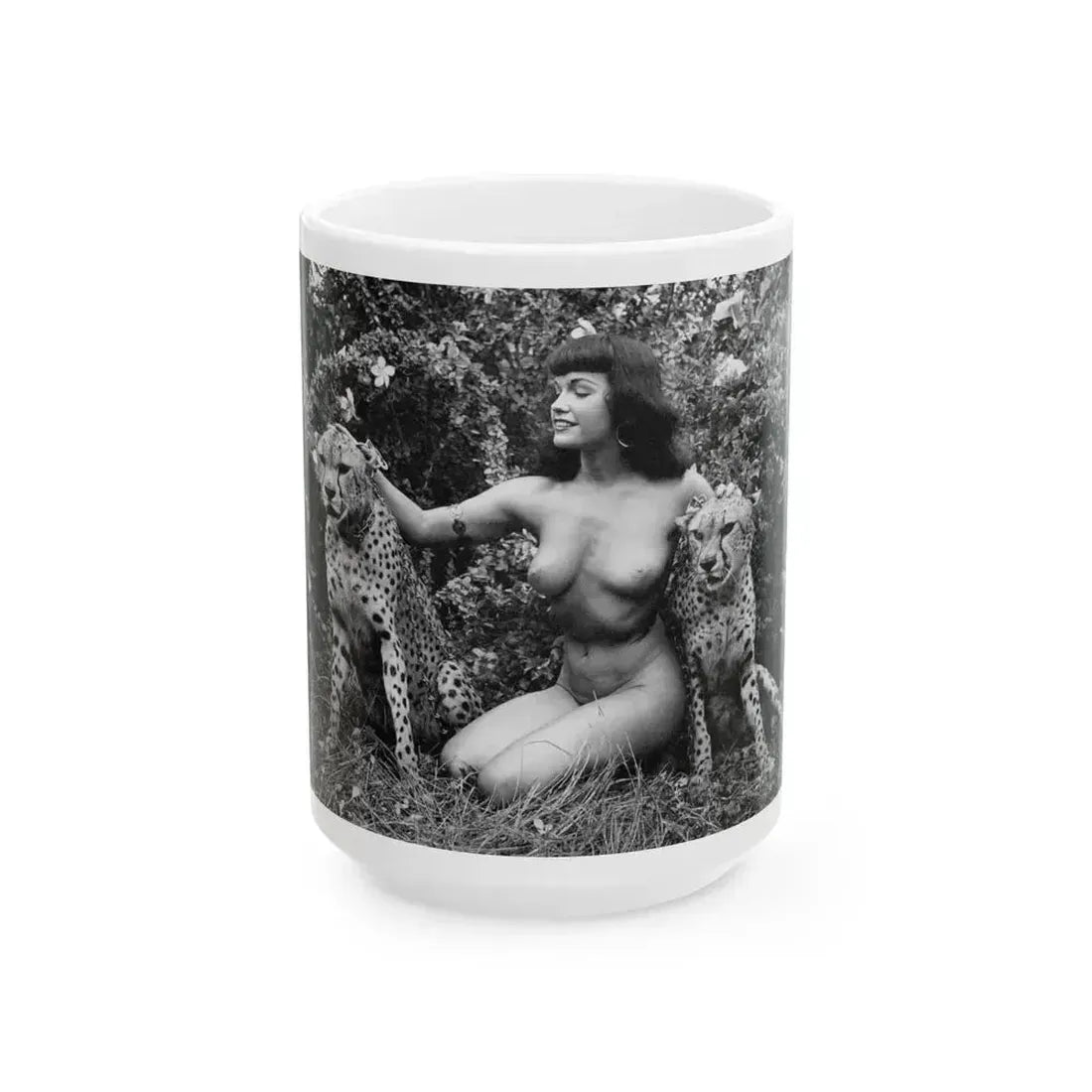 Bettie Page #475 (Vintage Female Icon) White Coffee Mug 15oz - Go Mug Yourself