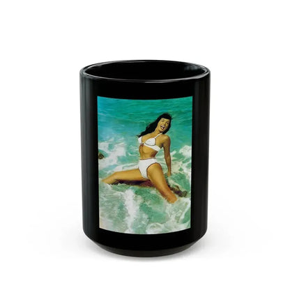 Bettie Page #476 (Vintage Female Icon) Black Coffee Mug 15oz - Go Mug Yourself