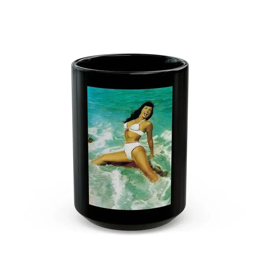 Bettie Page #476 (Vintage Female Icon) Black Coffee Mug 15oz - Go Mug Yourself